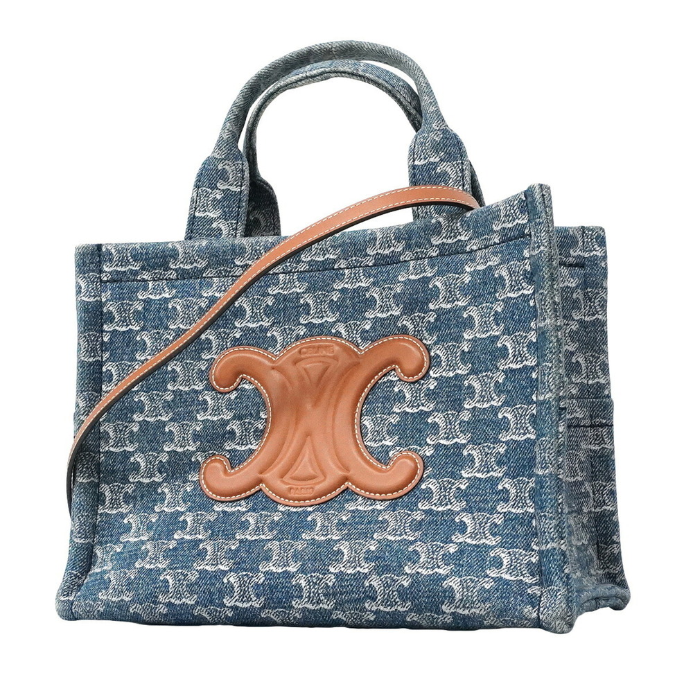 Celine Triomphe Tote Bag, Denim Blue, 2-way bag for women